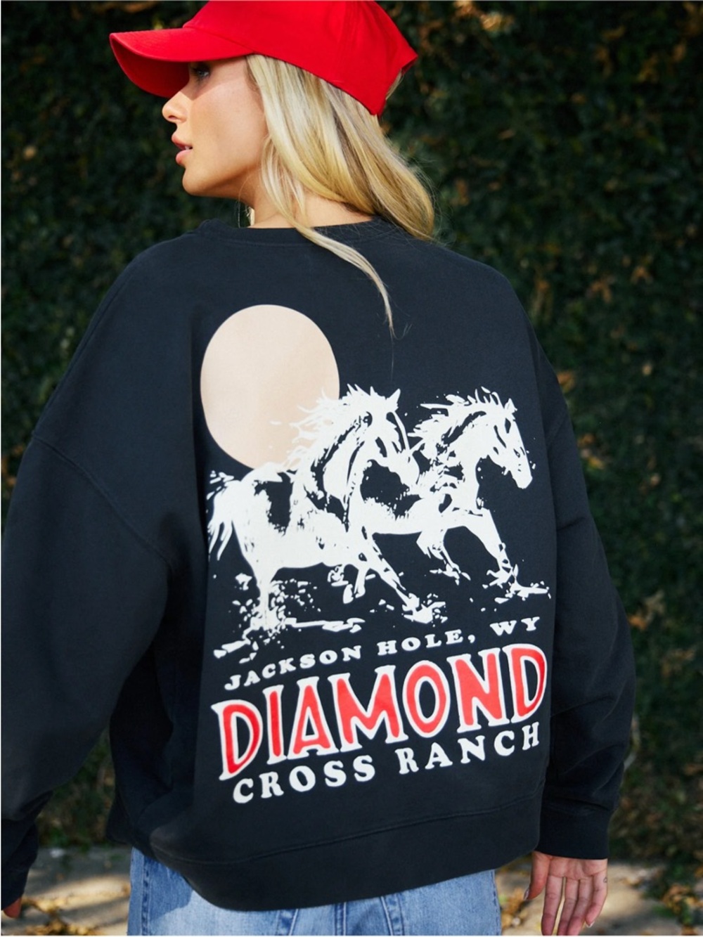 Diamond Cross Ranch black sweat sweatshirt L